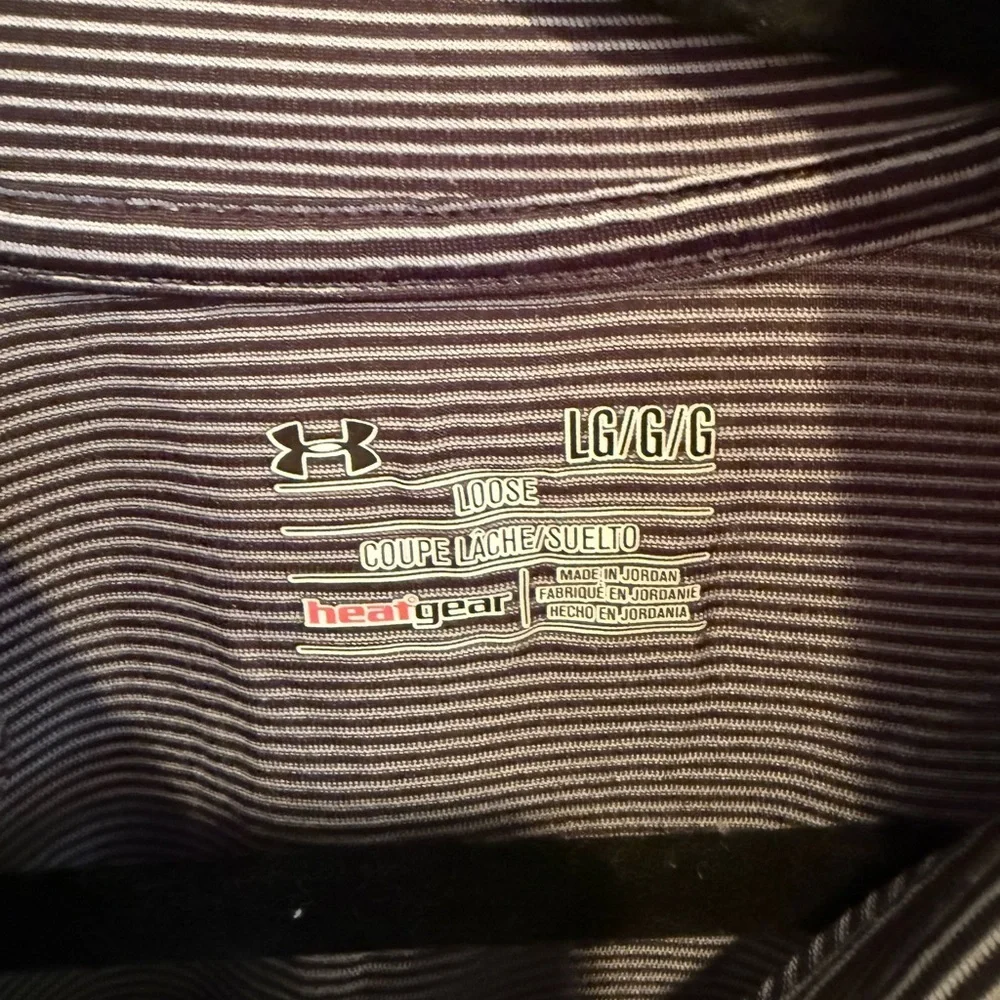 Under Armour Grey Lightweight Stripe Tech Quarter Zip Size Large active HeatGear